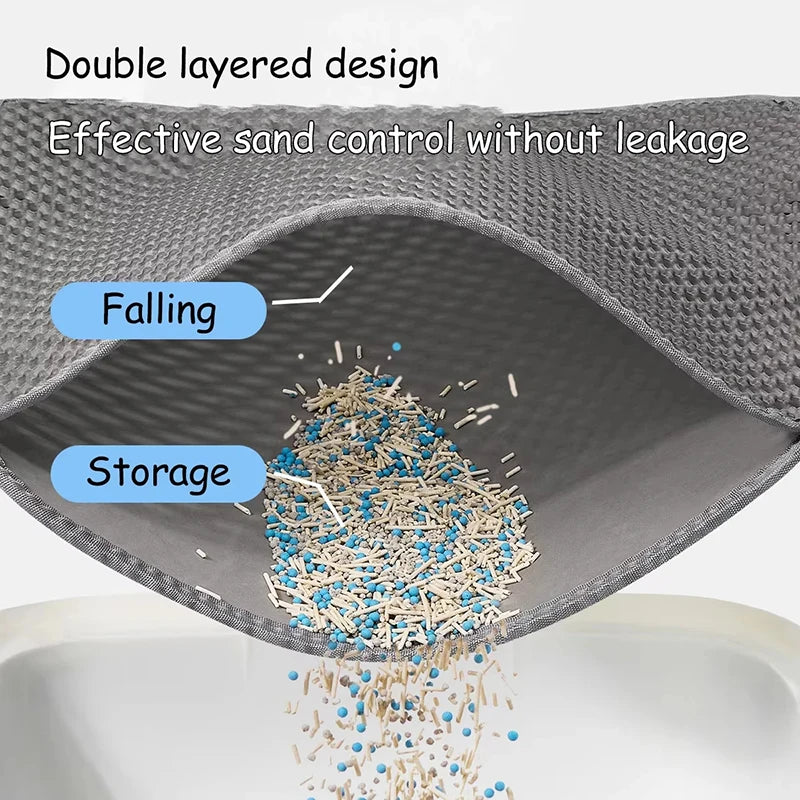 Cat Litter Collection Mat – Double Layer, Non-Slip 