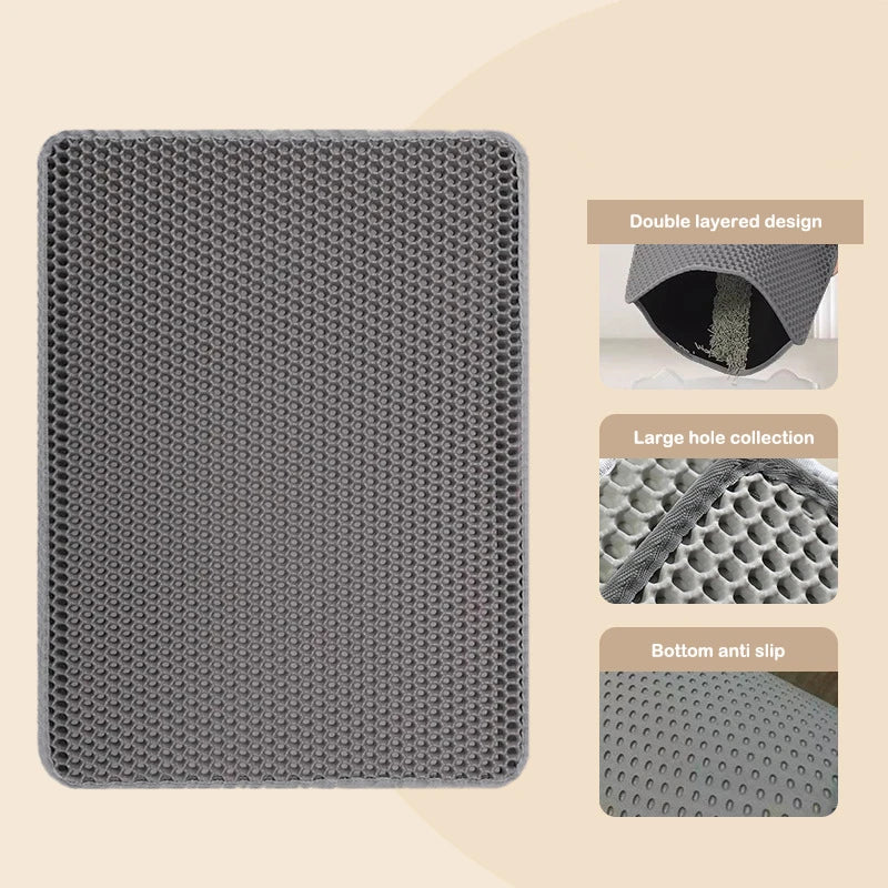 Cat Litter Collection Mat – Double Layer, Non-Slip 