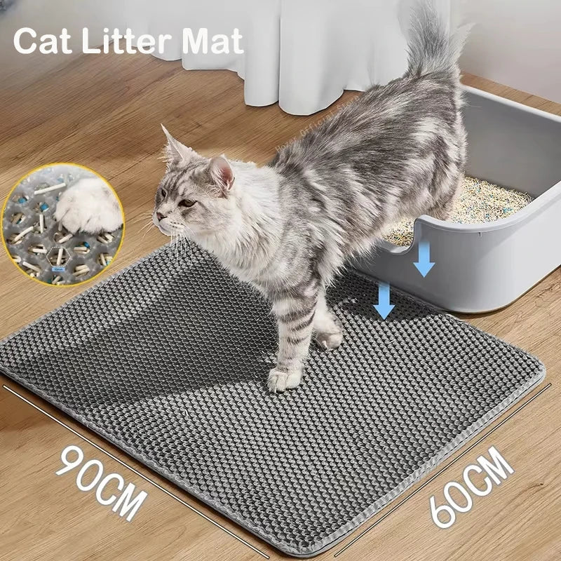 Cat Litter Collection Mat – Double Layer, Non-Slip 